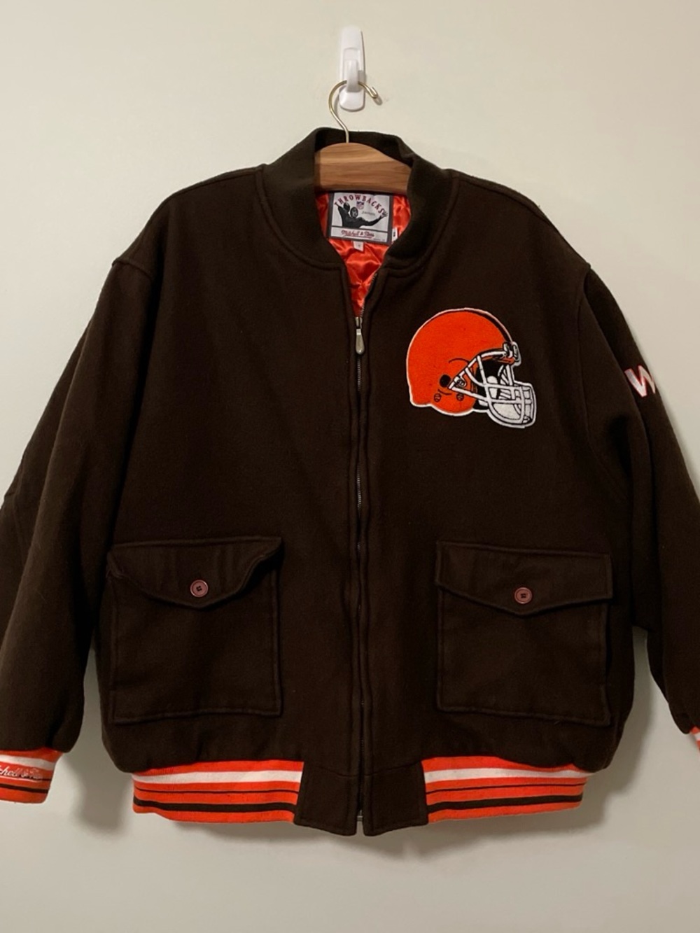Vintage Mitchell & Ness Cleveland Browns heavyweight wool varsity jacket 4XL